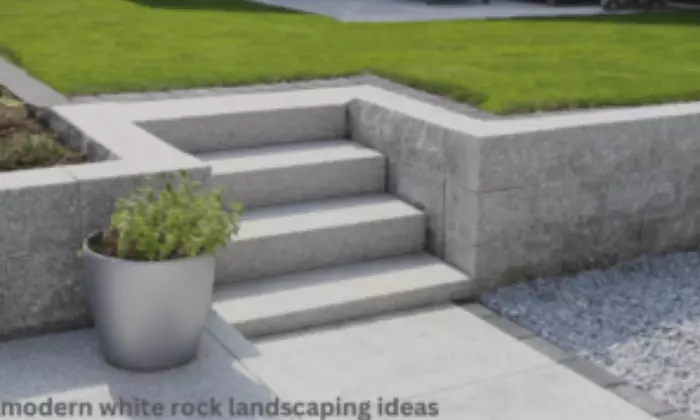 modern white rock landscaping ideas