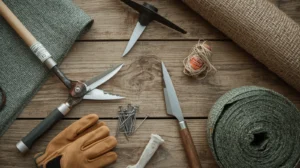tools for landscape fabric installation