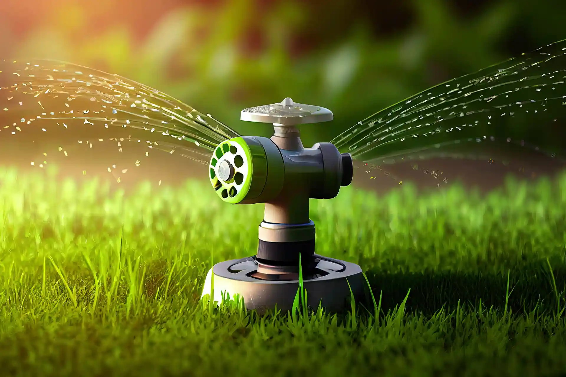 Pop-up lawn sprinkler watering grass, showing how much does a sprinkler system cost for home irrigation