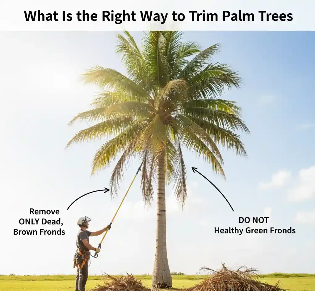 Tall palm trees with guide on when and how to trim a palm tree without damaging healthy fronds