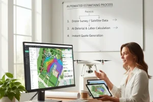 Landscape estimator using drone data and software for automated project quoting