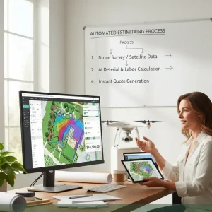 Landscape estimator using drone data and software for automated project quoting