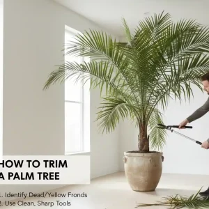 Tall palm trees with guide on when and how to trim a palm tree without damaging healthy fronds